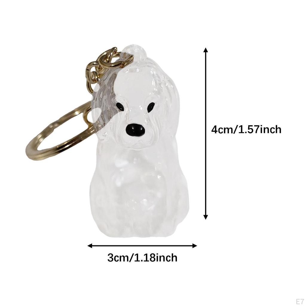 Dog Shape Keychain Bag Charm Creative Compact Souvenir Memorial Keepsake Clear Pet Hair