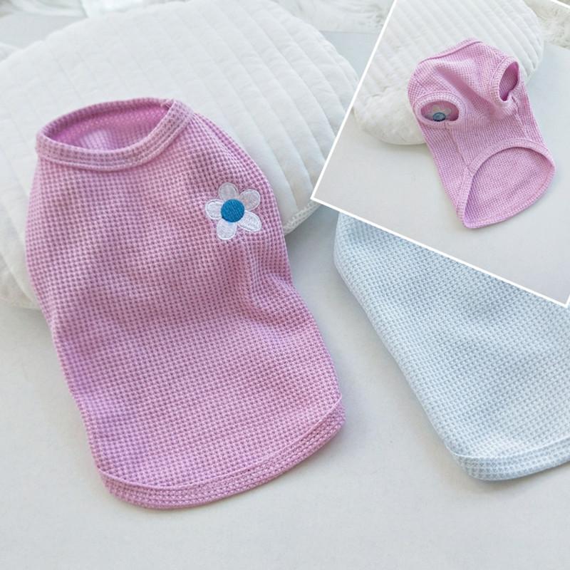 Kamizelka Waflowa dla Zwierzaka Urocze Kwiatowe Spodnie Ubrania dla Psa Ubrania dla Psa Ubrania dla Kota Średnie i Małe Ubrania Dwunożne Teddy Lato