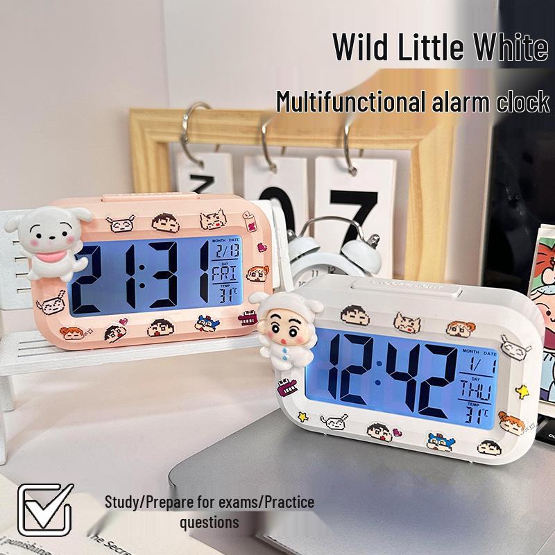 Luminous Cute Beaver Alarm Clock - Multifunctional Silent Desktop Clock with Timer for Dorms and Bedside.