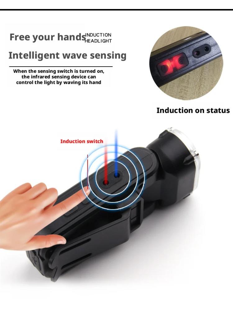 High-Intensity Long-Range Rechargeable Outdoor Portable Multi-Function Handheld Flashlight Smart Sensor Outdoor Night Driving Lights