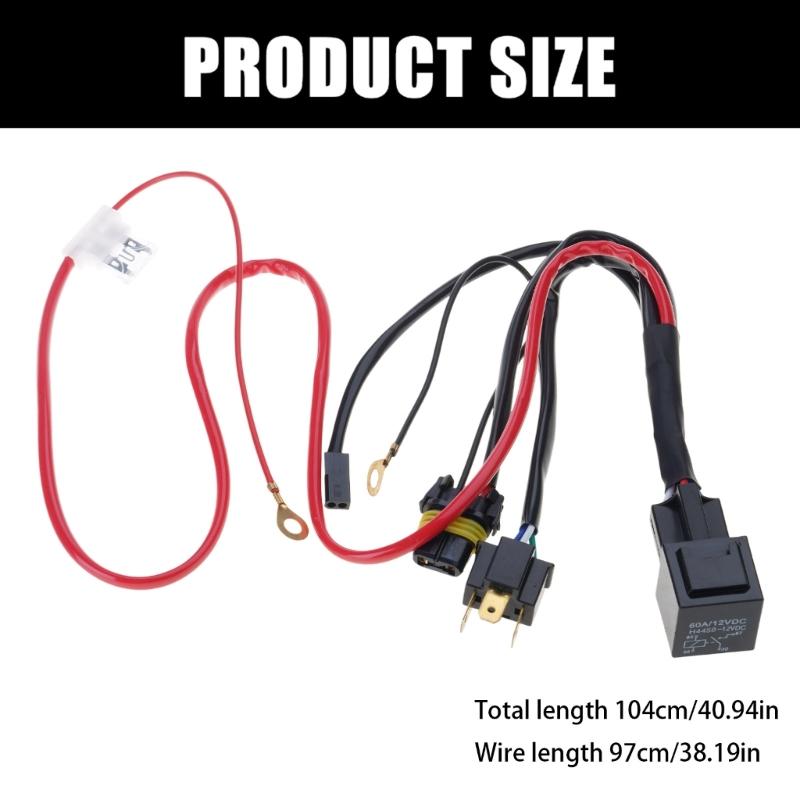 Motorcycle Headlight Wiring Harness Kit Universal High Conductivity Motorbike Light Cord for Near Far Beams Modification