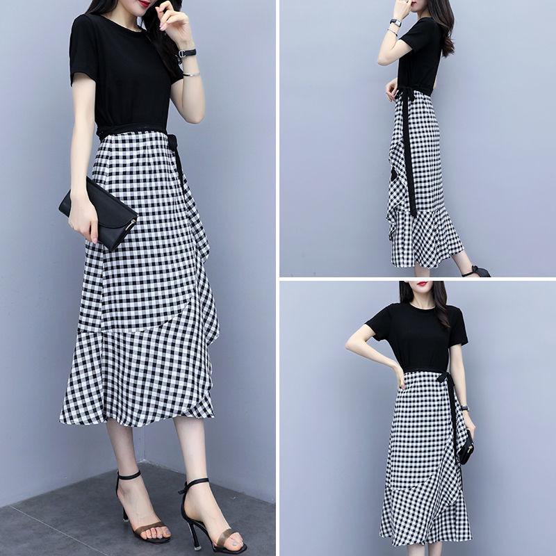 Elegant Plaid Suit Dress 2026: Women's Waist-Cinched Two-Piece Set