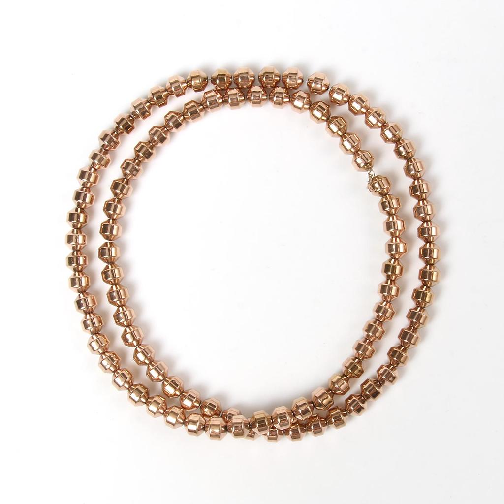 Handgefertigte Bastelfarbe, rosévergoldete Hämatitperlen, natürliche Rondelle-Perlen für Schmuckherstellung, DIY-Charms, Armband-Zubehör, 38,1 cm