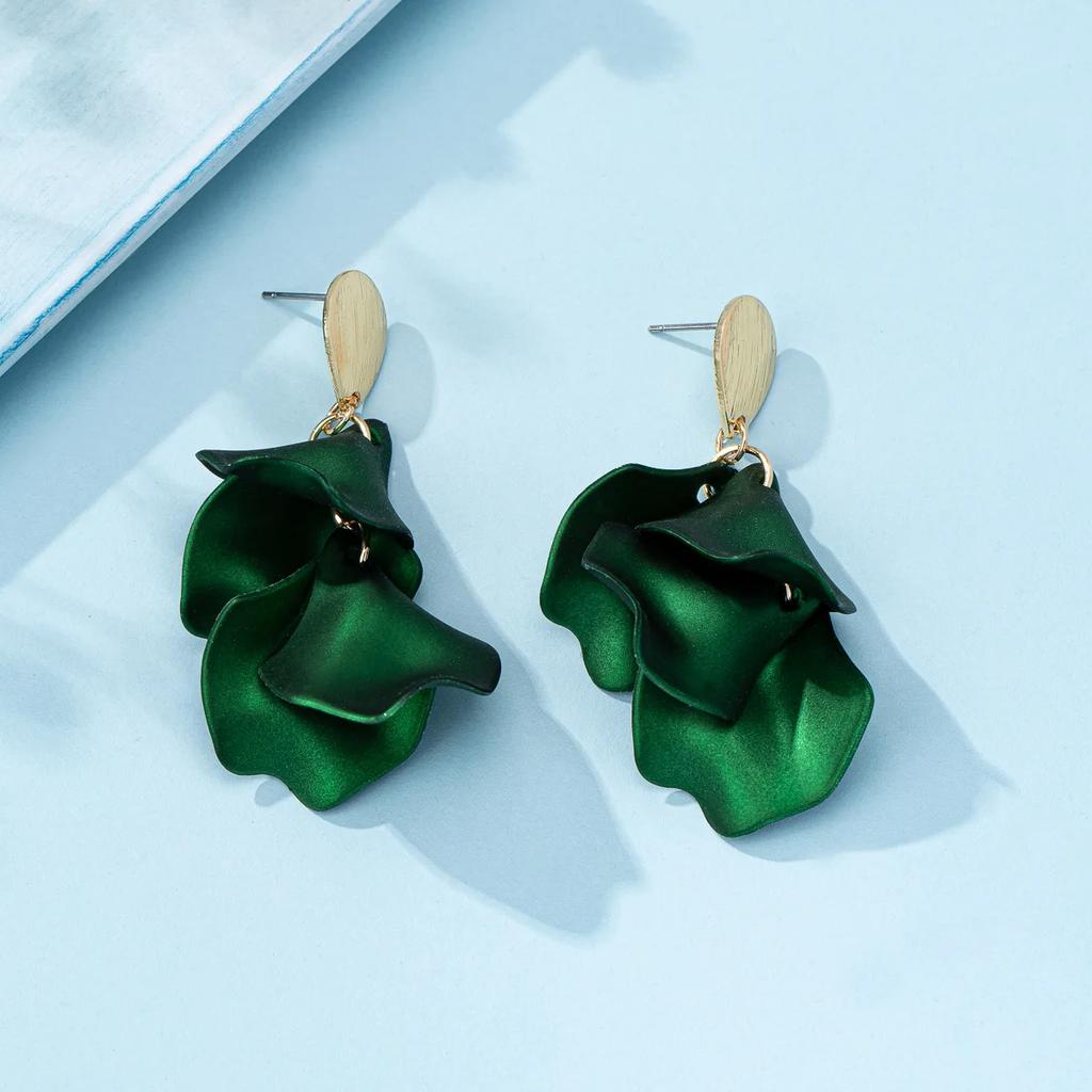 Pendientes Irregulares de Borla de Pétalos para Mujer, Diseño Exagerado Statement, Joyería de Moda de Lujo Ligero