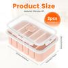 2Pcs Silicone Freezer Mold with Lid Reusable Stackable Soup Freezer Fresh-keeping Trays Container For Storing Food Meal Sauce