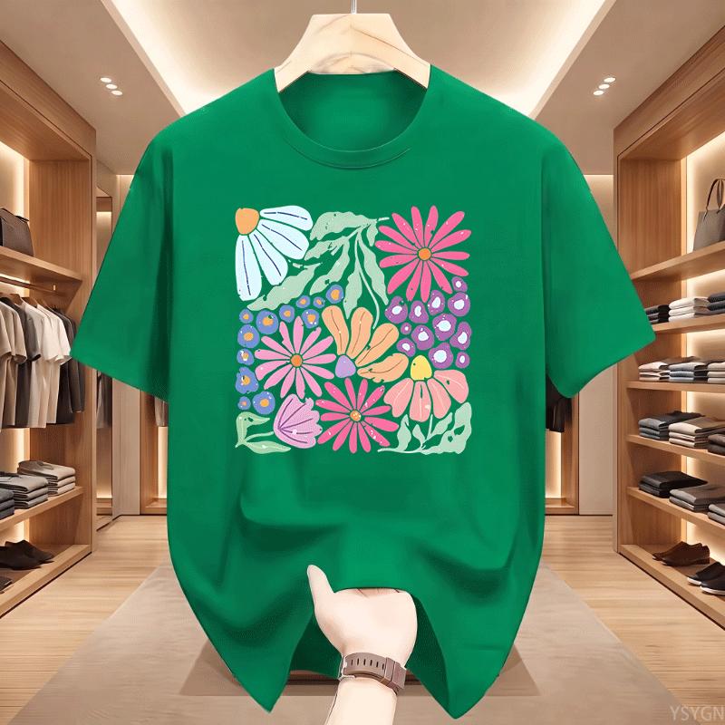 Trendy Boho Floral TShirt Unisex Unisex Flower Graphic Tshirt Cute Spring Garden Botanical Top Summer Unisexs Round Neck Printed