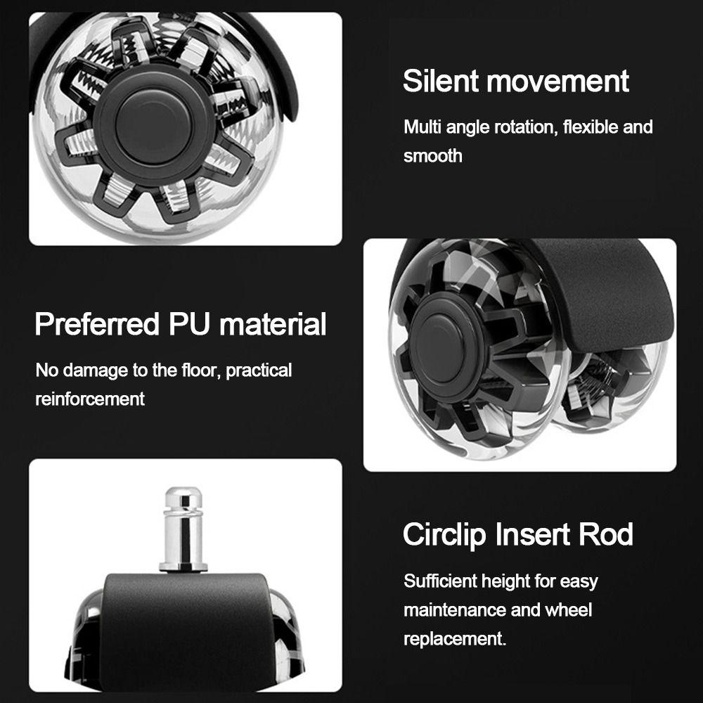 PU Office Chair Caster wheel 2 inch Mute Wheel Safe Chair Wheels