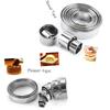 Edelstahl-Keksstempel-Set, Runde Metall-Kuchen-Dekorationswerkzeuge, Backformen zur Herstellung von Tiramisu, Mousse usw., 14 Stück