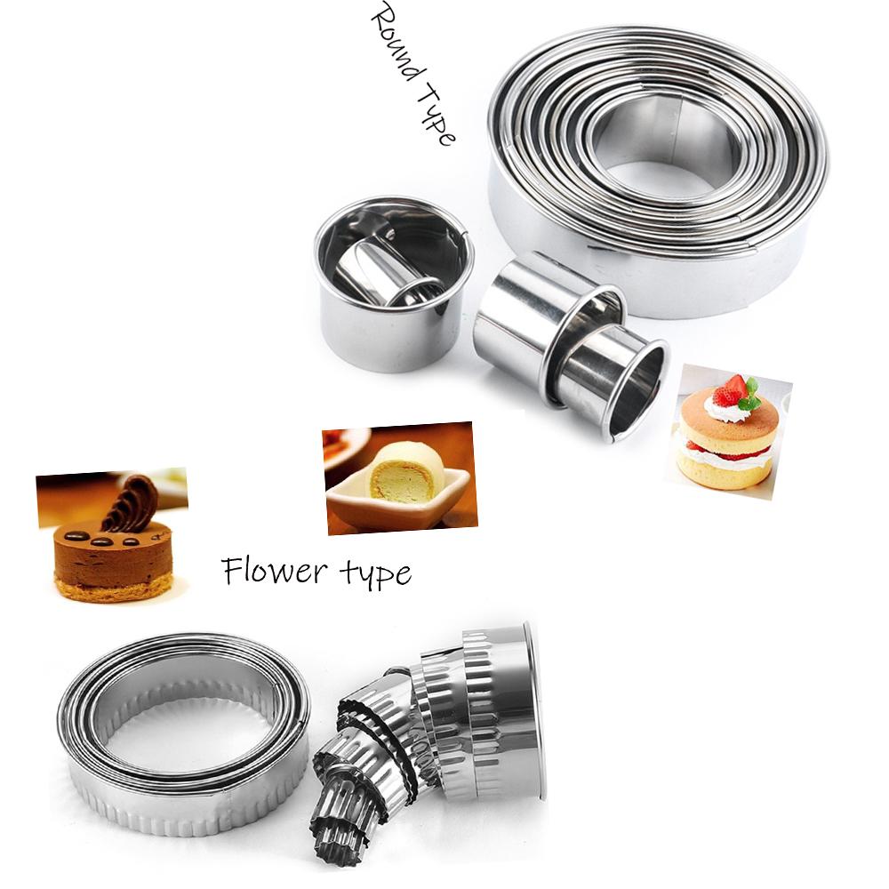 Stainless Steel Cookie Cutter Set, Round Metal Cake Decorations Tools,Baking Molds for Making Tiramisu,Mousse,Etc, 14 Pcs