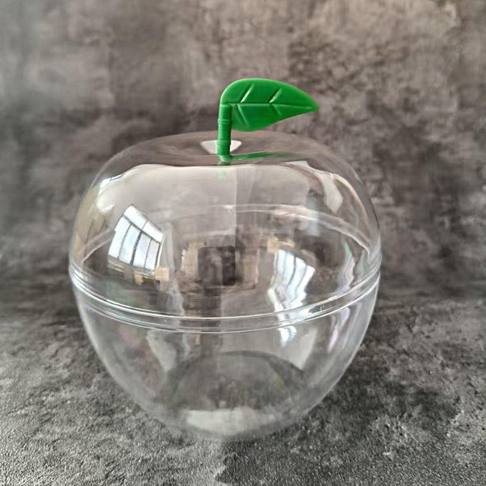 5pcs Transparent Plastic Christmas Decorations Balls Apple Shaped Display Holder Gift Present Box Containers Openable Design