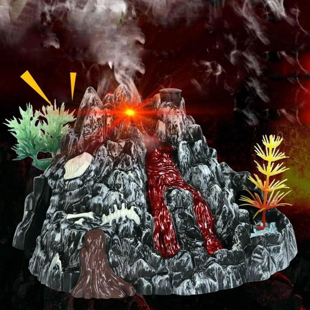 PVC Dinosaur Simulation Volcano Electric Volcano Simulation Scene Figure  Educational
