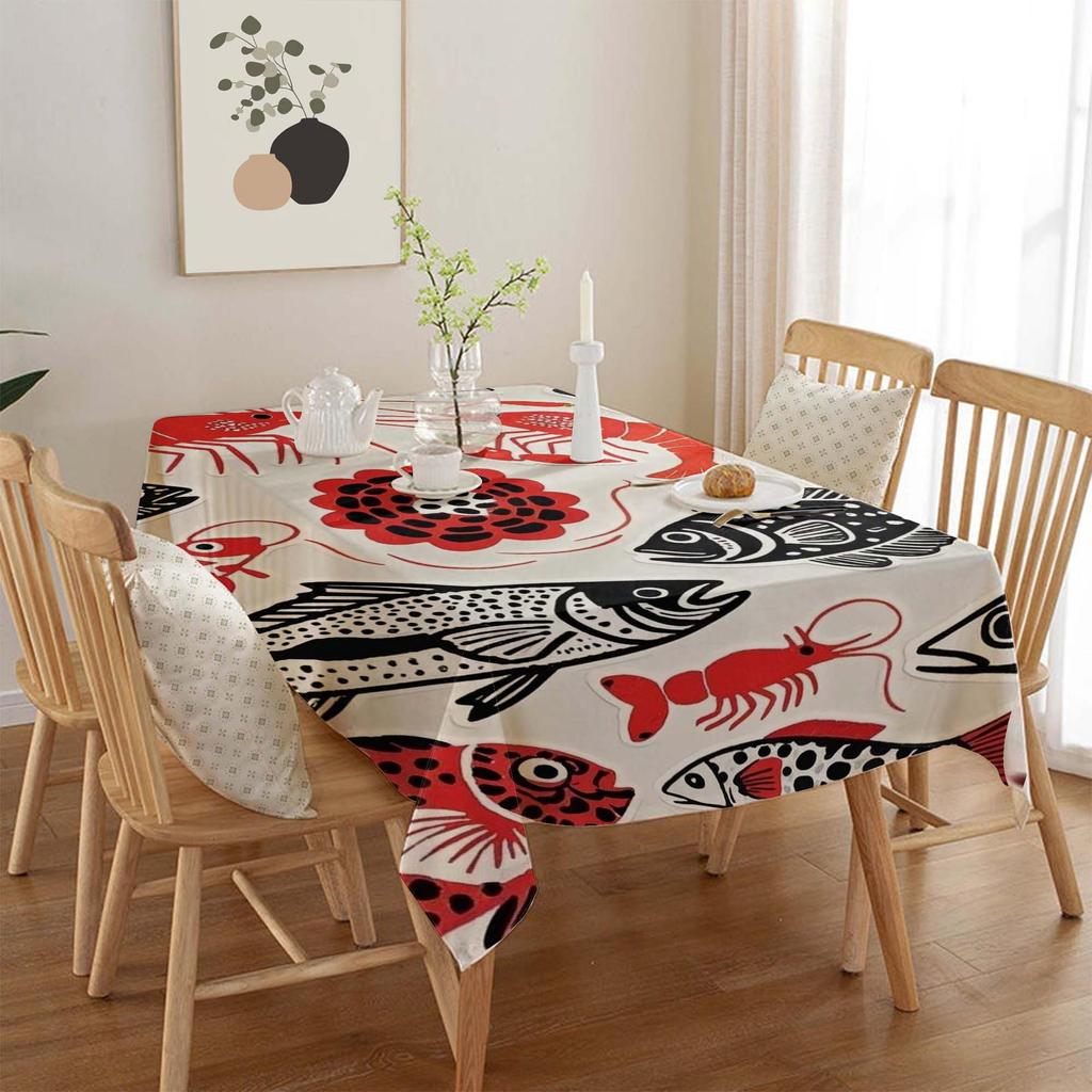 Ocean Series Polyester Tablecloth: European Style Dining & Festival Decor for Home and Hotel.