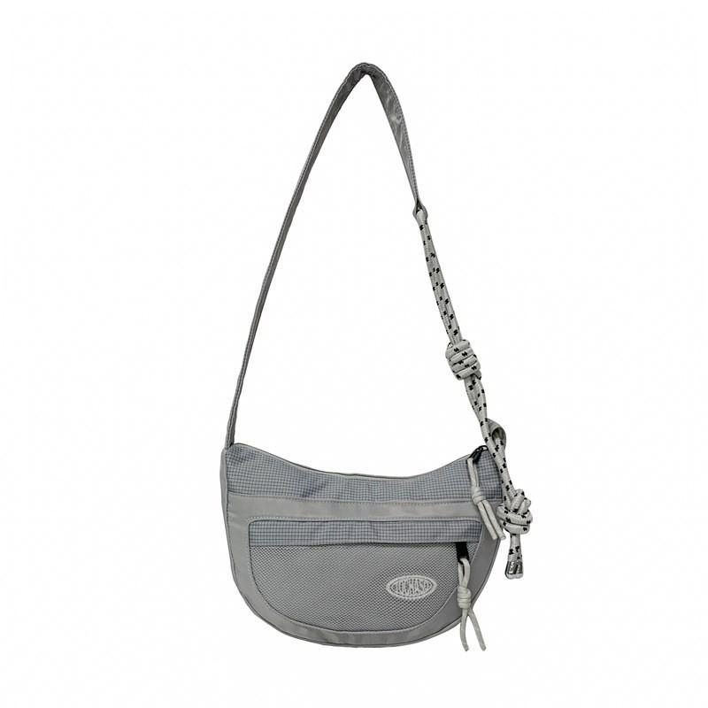 Square Grid Drawstring Childrens Shoulder Bag With Adjustable Strap Shoulder