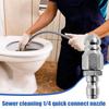 High Pressure Sewer Nozzle High Pressure Drain Jetter Hose Nozzle 1/4 Inch Stainless Steel Unclogging Pipe Tool For Residential