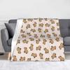 Capybara Blankets Velvet Super Warm Throw Blanket for Car Sofa Couch Bedroom Quilt