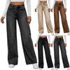 Women's High Waist Washed Women's Jeans Fashionable Versatile Straight Leg Pants