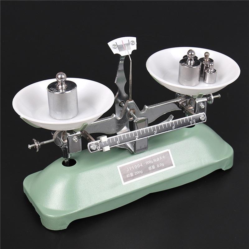 Bilancia da Tavolo da Laboratorio 200G Scaffale a Pedana Bilance Meccaniche con Set di Pesi per Calibrazione di Precisione Attrezzatura Didattica per Bilance