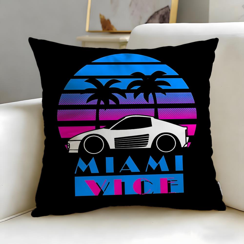 Klassische Film Miami Vice Kissenbezug Weich Leicht zu Waschen Kissenhülle Vielseitig für Sofa Bett Reise und Büro