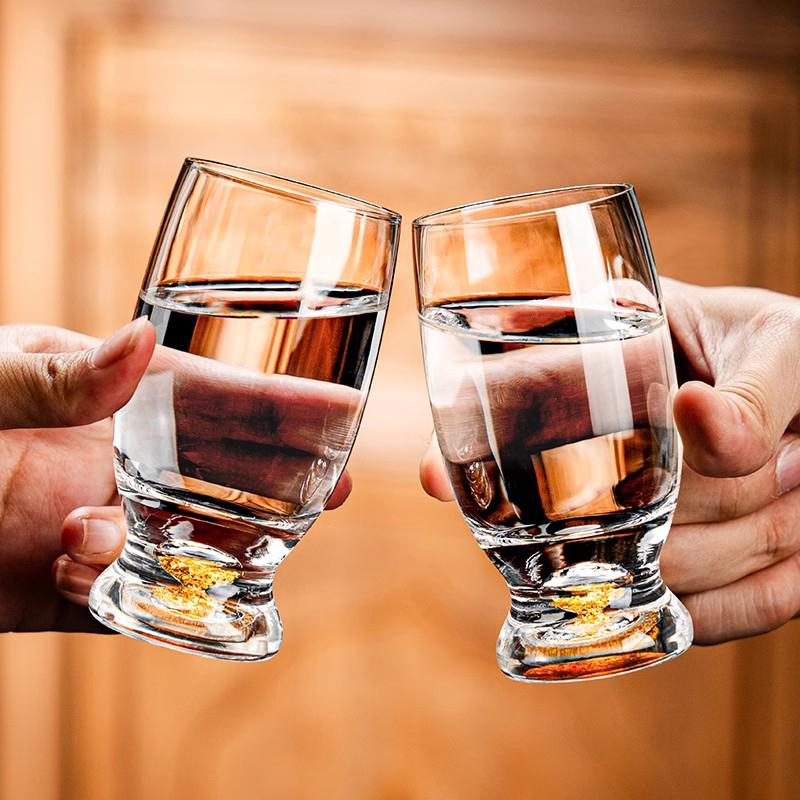 2/4/6pcs Crystal Liquor Glasses Set 100ml Vodka Shot Glass Wine Glasses Golden Whiskey Glass Spirits Sake Soju Brandy Tea Cup