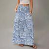 Vestido Maxi Fluido Feminino Regular Casual Estampa Floral Verão Boêmio Saia