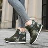 Summer hollow inner height increase camouflage casual shoes, light and breathable soft-soled sports shoes