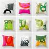 Nordic Style Green Geometric Abstract Retro Cushion Cover Suitable For Living Room Decoration With Zipper Pillowcase