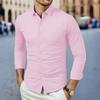 New Men'S Business Casual Long Sleeved Solid Color Shirt Wrinkle Resistant Wrinkle Free Comfortable All Season Versatile Top