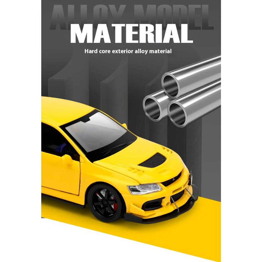 Mitsubishi EVO Model Alloy 1/32 Simulated Jdm Sports Car, Children's Toy Collection Model Ornaments for Boys Gifts