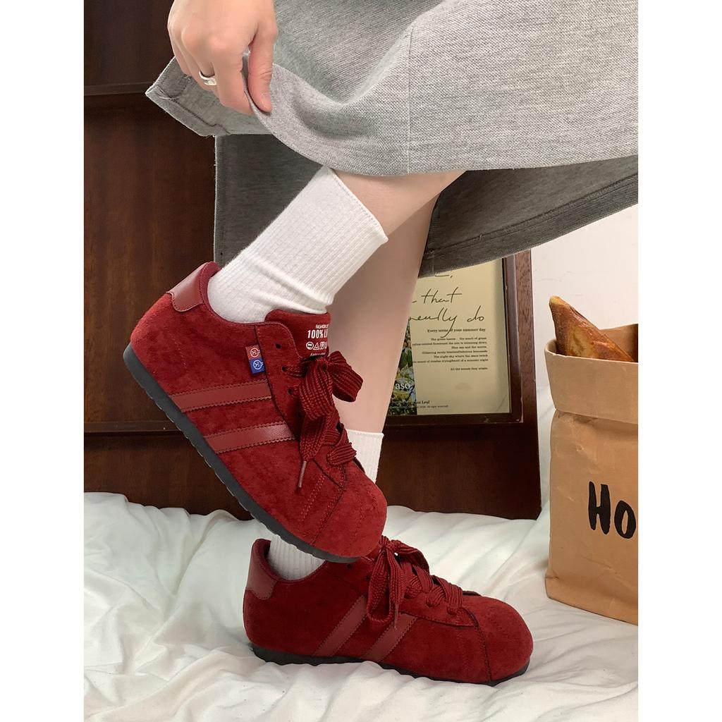 Ugly Cute Round Head Platform German Training Shoes Women's 2025 Autumn New Inner Height-increasing Board Shoes Casual Versatile Sports Forrest Gump