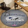 Dallas Cowboys Pattern Round Rug, Indoor/Outdoor Mat, for Picnic, Gameroom, Bedroom, Office, Living Room, Home Decor Carpet, Birthday Gift