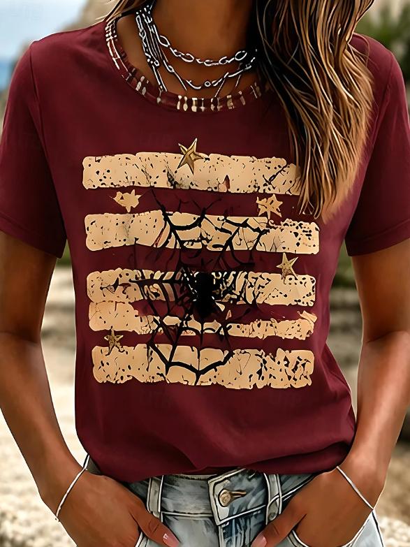 Fashion Women Retro Creative Halloween Print T Shirt Funny Casual O-neck Short Sleeves T-shirt Summer Female Tee Shirt Halloween Limited Edition
