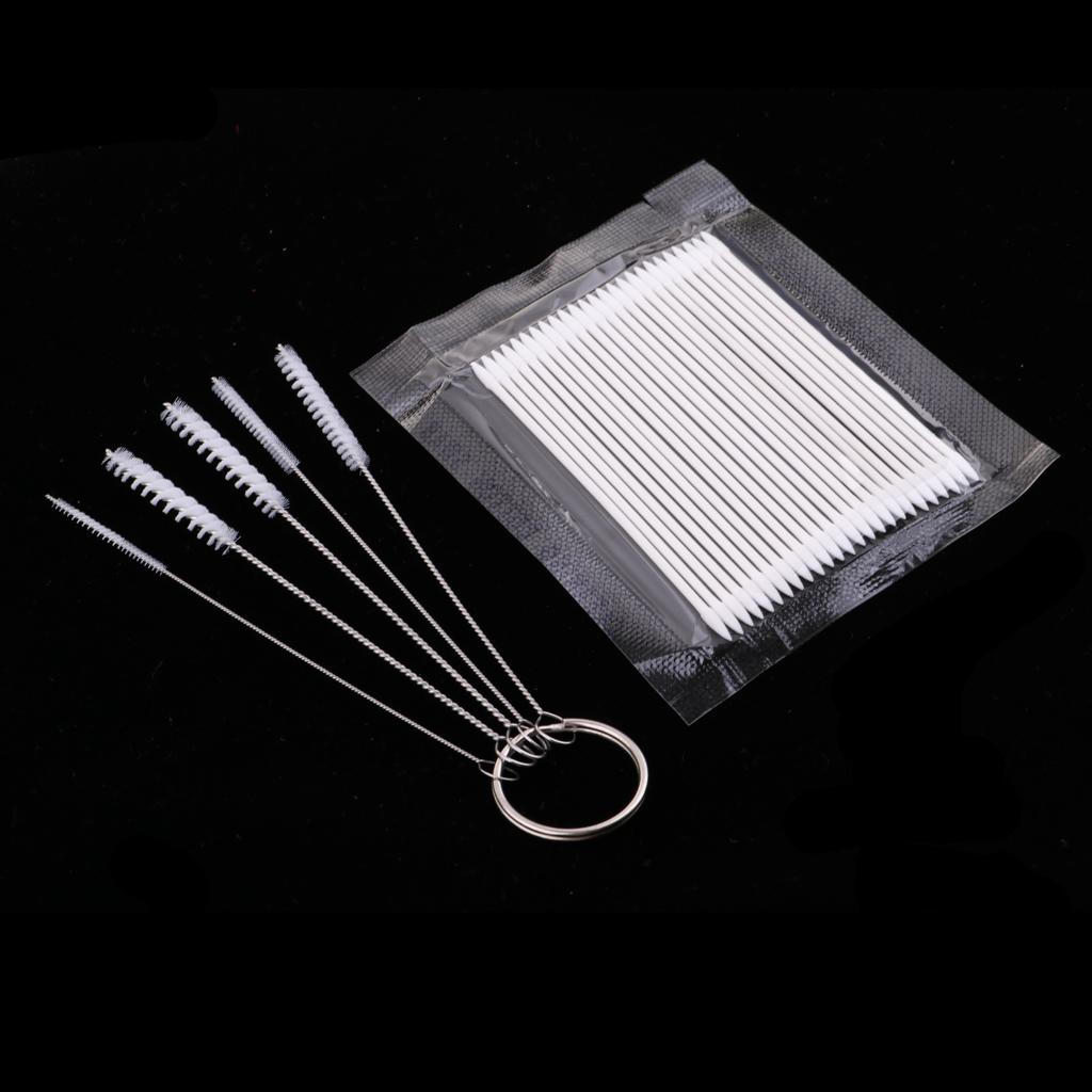 5pcs Airbrush Cleaning Brushes Spray 10pcs Cotton Swabs