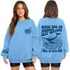 Women's Fashion Long Sleeve Print Round Neck Loose Pullover Sweater Top