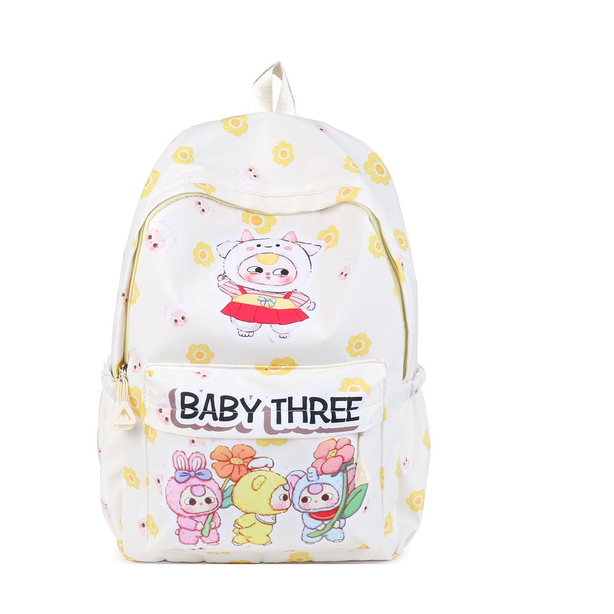 Foreign Style Large-Capacity Primary School Students Make-Up Schoolbag Cartoon Animation Boys And Girls Backpack Printed Children S Backpack белый