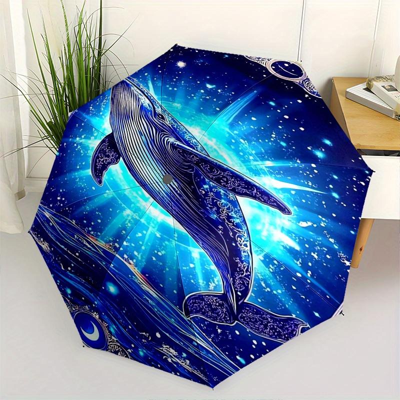 

Whale, Cosmic Theme 8 Bone Hand Automatic Folding Fashion umbrella, Compact and Portable Design, A Perfect Gift for Birthday, Christmas or B