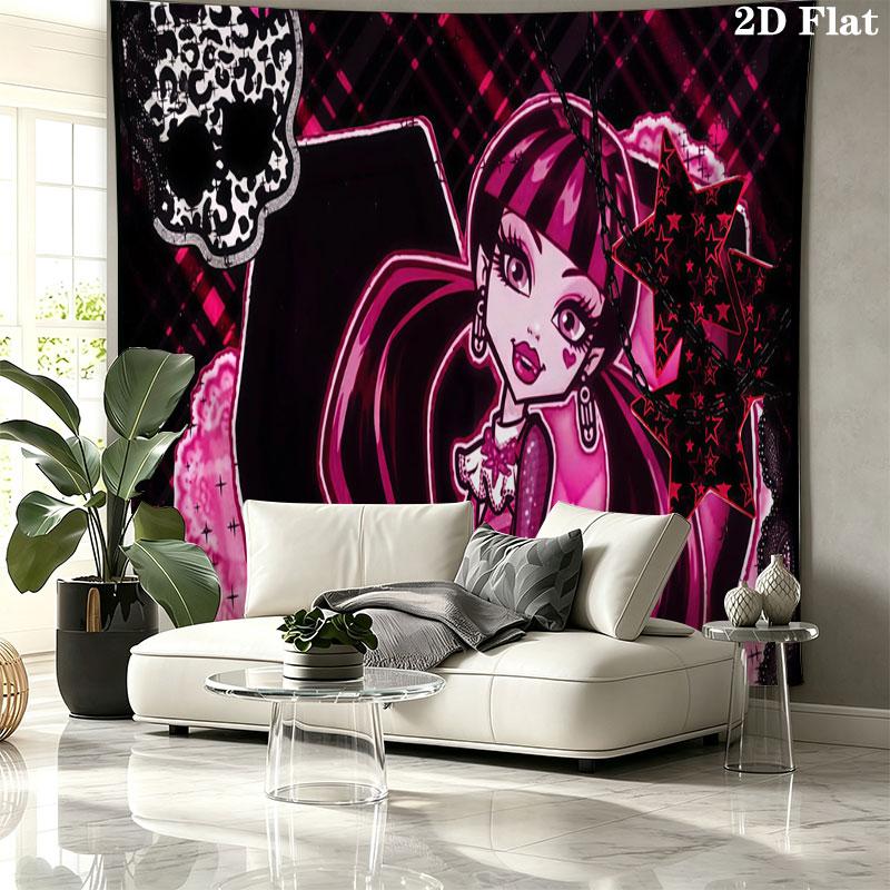 Draculaura Wall tapestry, aesthetic printed fabric blanket, suitable for bedroom, living room, and home decor.