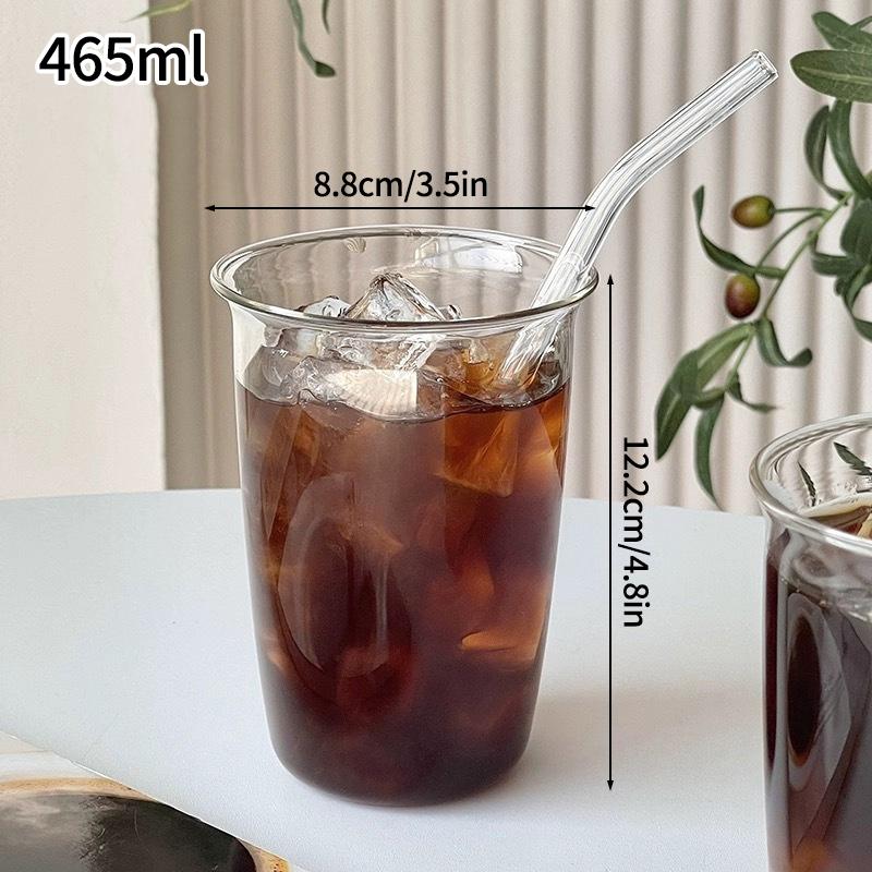 INS Stripe Cold Coffee Mug Creative Glass Cups Ice Juice Cocktail Drinking Cup Glass Drinkware Water Bottle Home Accessories