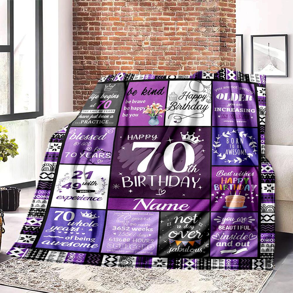 Birthday Blanket Home Customize Your Name Blankets Comfortable Soft Lightweight Multipurpose Throw For Picnic Sofa Office Bed Living Room Suitable As
