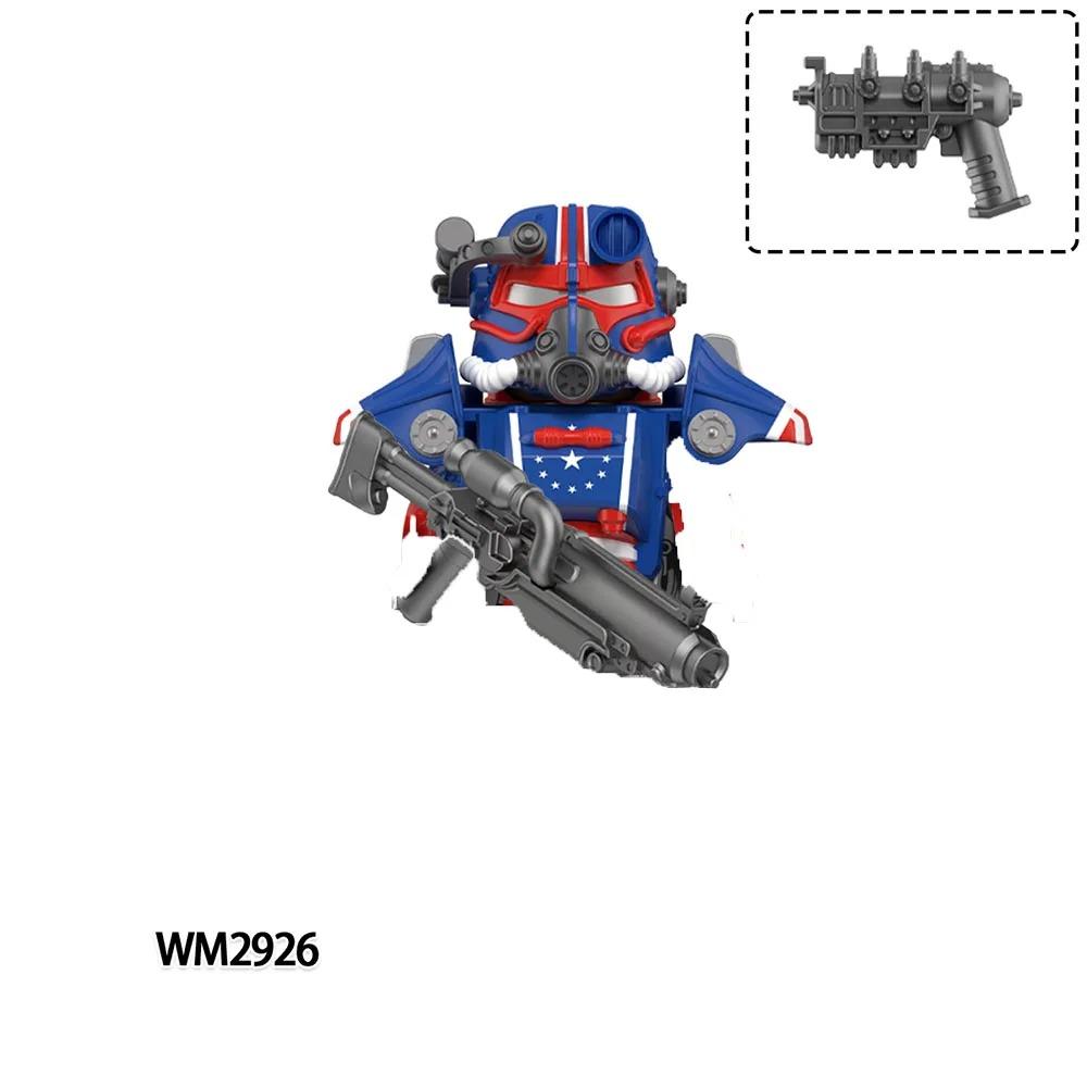 WM2924 Mechs Soldiers Bricks machine gun MOC Puzzle Mini Action Figures Compatible Building Blocks Toys Children Birthday Gifts