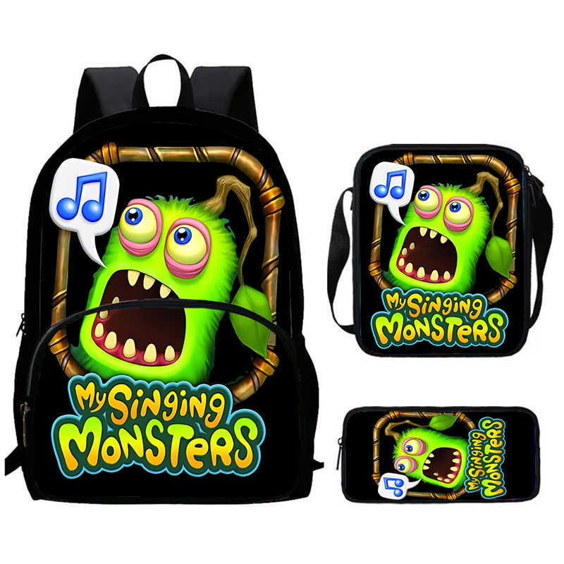 Zaino Anime Periferico My Singing Monster Borse Scolastiche da Uomo e da Donna