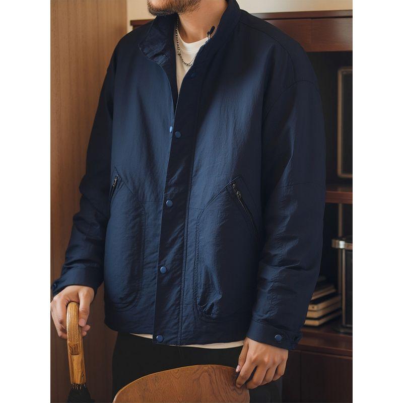 Outdoor Mountain-Style Functional Waterproof Workwear Jacket for Men, Spring and Autumn Loose Fit, Export Men's Casual Stand-Collar Jacket