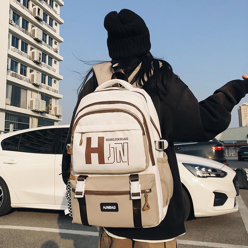 

Новый рюкзак, школьный рюкзак для студентов и студенток, большая вместимость, модный тренд, повседневный рюкзак, простая сумка хаки