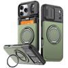 Armor Case For iPhone 17 16e 17e 12 13 14 15 16 Pro Max Plus Slide Camera Protective Magnetic Ring Holder With Card Cover Funda