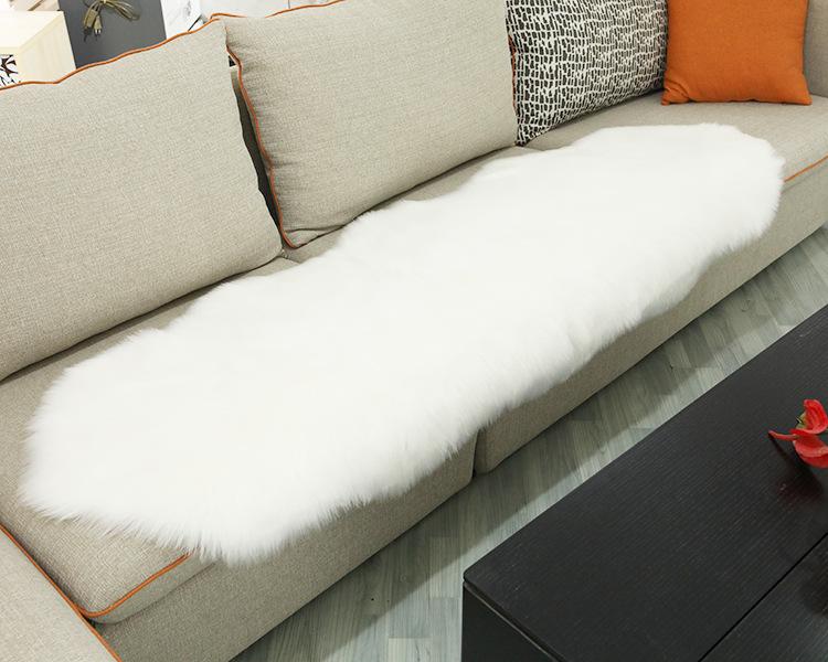 Modern Minimalist White Long-Pile Carpet for Bedroom, Living Room, or Decorative Display