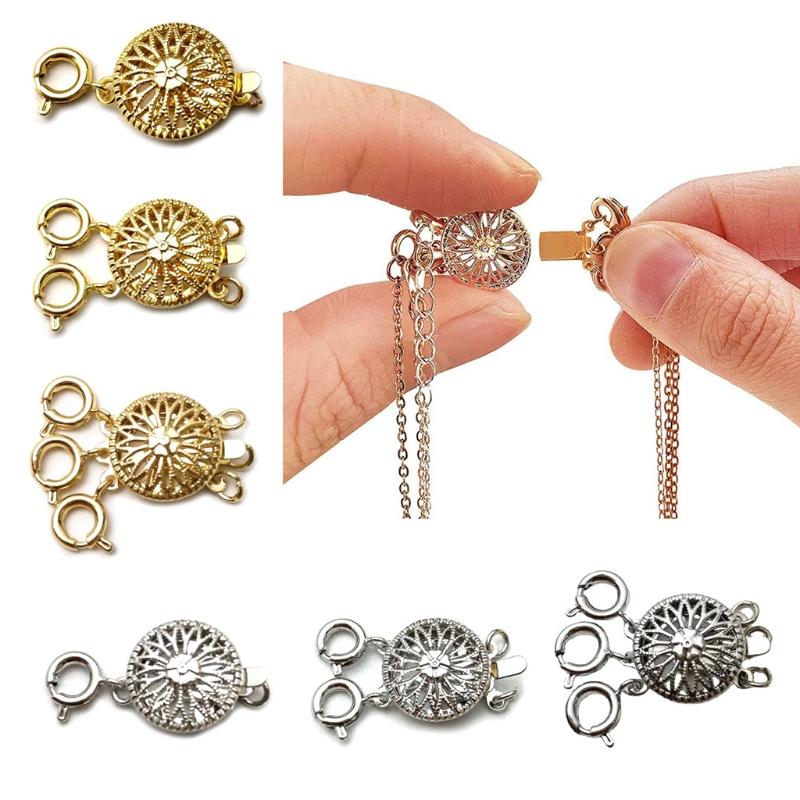 Novelty Lock Magnetic Necklace Clasp Sunflower Stackable Necklace Connector Closure Bracelet Extender for Jewelry Making
