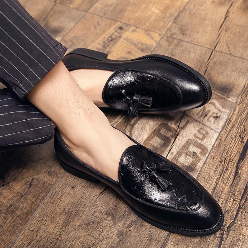 Men's Formal Shoes Slip On Tassel Loafers Comfortable Men Dress Shoes Casual Moccasins Gentleman Shoe Elegantes Office Shoes
