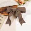 Korean Solid Color Large Pink Bow Hairpins for Women Girl Vintage Knitted Bowknot Ribbon Duckbill Clamp Clip Hair Accessories