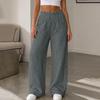 Winter Pants for Women Elastic Waist Fuzzy Wide Leg Casual Trousers