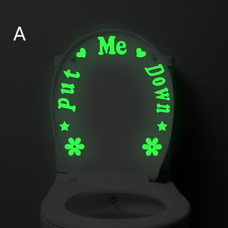 

Funny Cat Goodbye Decals Glow in Dark Toilet Stickers Self Adhesive Wall Tile Decor AGreen