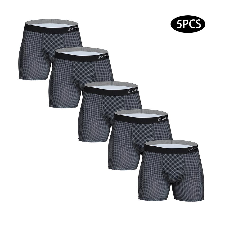 

5 шт. Мужские трусы, фирменное нижнее белье для мужчин, боксеры, высококачественные боксеры, мужские полиэстеровые удобные семейные трусы S чёрный